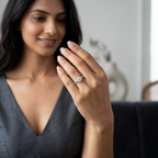 925 Sterling Silver Ethereal Solitaire Halo Ring