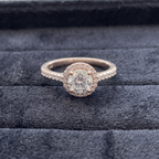 925 Sterling Silver Ethereal Solitaire Halo Ring