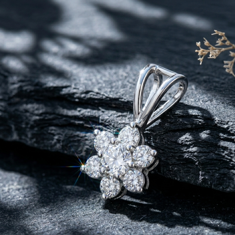 Petite Floral Bloom Pendant | 925 Sterling Silver