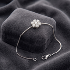 Floral Seven-Stone Adjustable Bracelet in 925 Sterling Silver