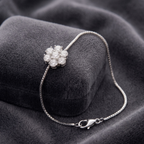 Floral Seven-Stone Adjustable Bracelet in 925 Sterling Silver