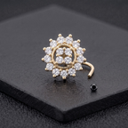 Floral Cluster Nose Pin in 925 Sterling Silver