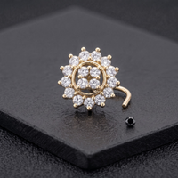 Floral Cluster Nose Pin in 925 Sterling Silver