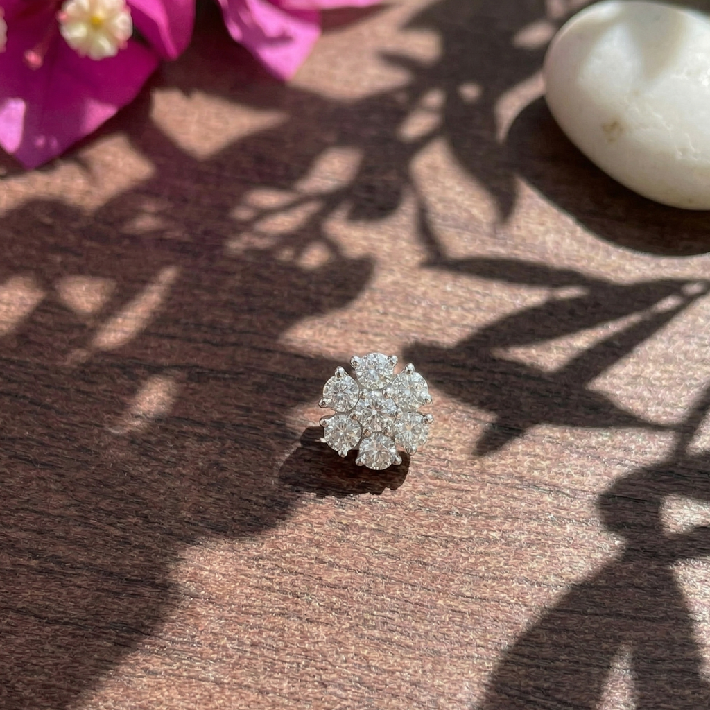 Brilliant Floral Cluster Pendant | 925 Sterling Silver