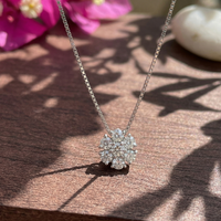 Brilliant Floral Cluster Pendant | 925 Sterling Silver