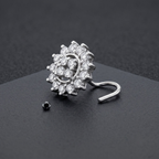 Floral Cluster Nose Pin in 925 Sterling Silver