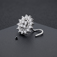 Floral Cluster Nose Pin in 925 Sterling Silver
