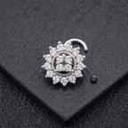 Floral Cluster Nose Pin in 925 Sterling Silver