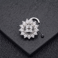 Floral Cluster Nose Pin in 925 Sterling Silver