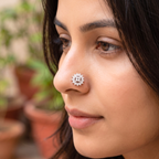 Floral Cluster Nose Pin in 925 Sterling Silver
