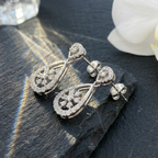 Radiant Teardrop Floral Drop Earrings - 925 Sterling Silver