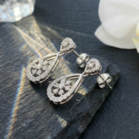 Radiant Teardrop Floral Drop Earrings - 925 Sterling Silver