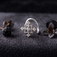 Geometric Cross Nose Pin in 925 Sterling Silver