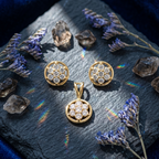 Golden Bloom Pendant Set in 925 Sterling Silver