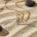 Sacred Hamsa Hand & Evil Eye Pendant Necklace – 925 Sterling Silver