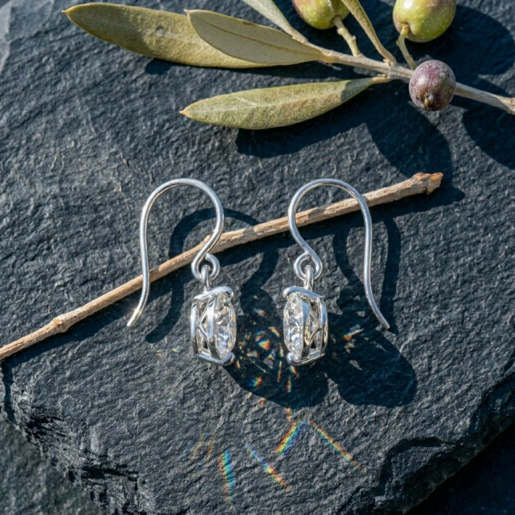 Elegant Round Solitaire Drop Earrings - 925 Sterling Silver