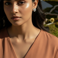 Classic Heart Halo CZ Studs | 925 Sterling Silver