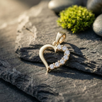 Minimalist Pavé Heart Silhouette CZ Pendant | 925 Sterling Silver