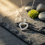 Minimalist Pavé Heart Silhouette CZ Pendant | 925 Sterling Silver