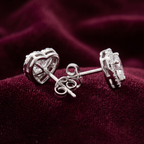 Classic Heart Halo CZ Studs | 925 Sterling Silver
