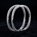 Infinite Shimmer Geometric Bangle in 925 Sterling Silver