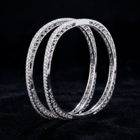 Infinite Shimmer Geometric Bangle in 925 Sterling Silver