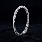 Infinite Shimmer Geometric Bangle in 925 Sterling Silver