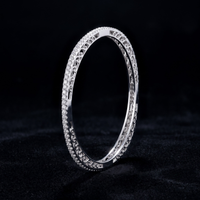 Infinite Shimmer Geometric Bangle in 925 Sterling Silver