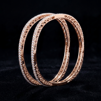 Infinite Shimmer Geometric Bangle in 925 Sterling Silver