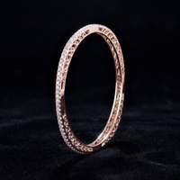 Infinite Shimmer Geometric Bangle in 925 Sterling Silver