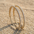 Infinite Shimmer Geometric Bangle in 925 Sterling Silver