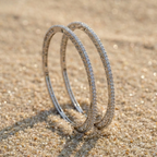 Infinite Shimmer Geometric Bangle in 925 Sterling Silver