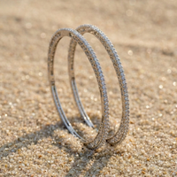 Infinite Shimmer Geometric Bangle in 925 Sterling Silver