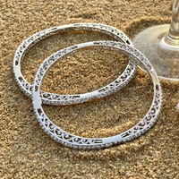 Infinite Shimmer Geometric Bangle in 925 Sterling Silver