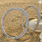 Infinite Shimmer Geometric Bangle in 925 Sterling Silver