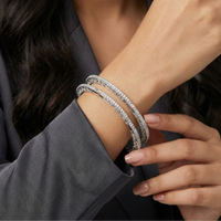 Infinite Shimmer Geometric Bangle in 925 Sterling Silver