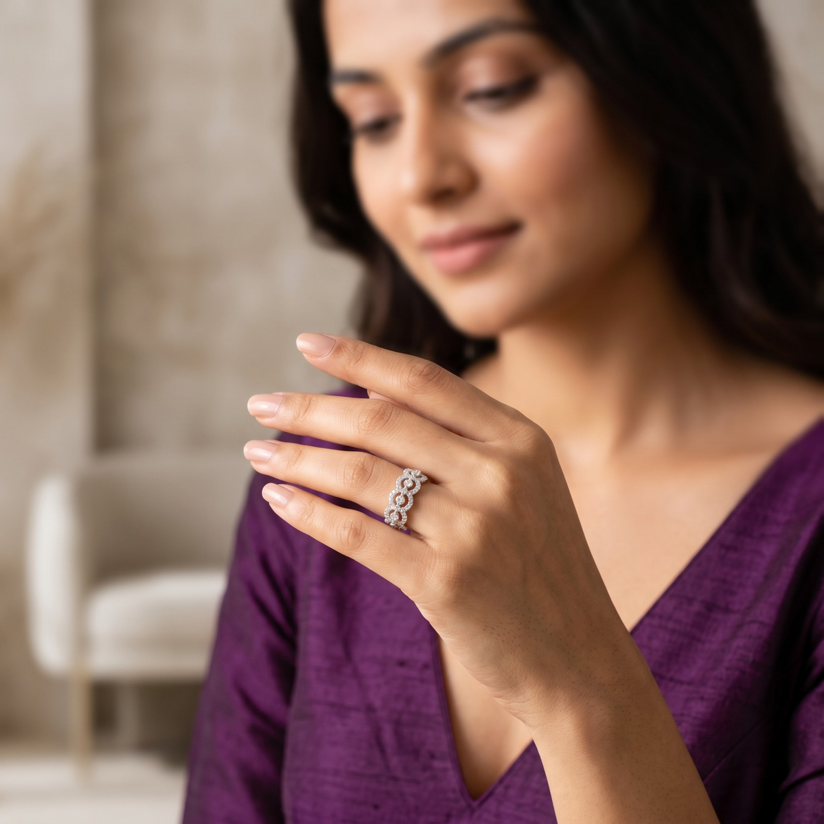 925 Sterling Silver Aura Legacy Band Ring