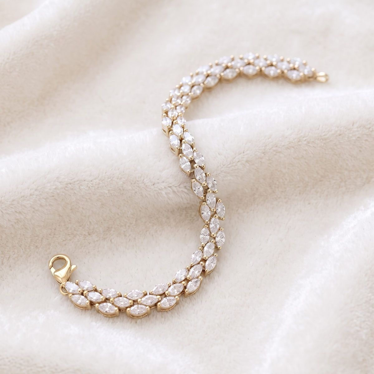 Marquise Cluster Tennis Bracelet – 925 Sterling Silver Statement