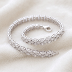 Marquise Cluster Tennis Bracelet – 925 Sterling Silver Statement