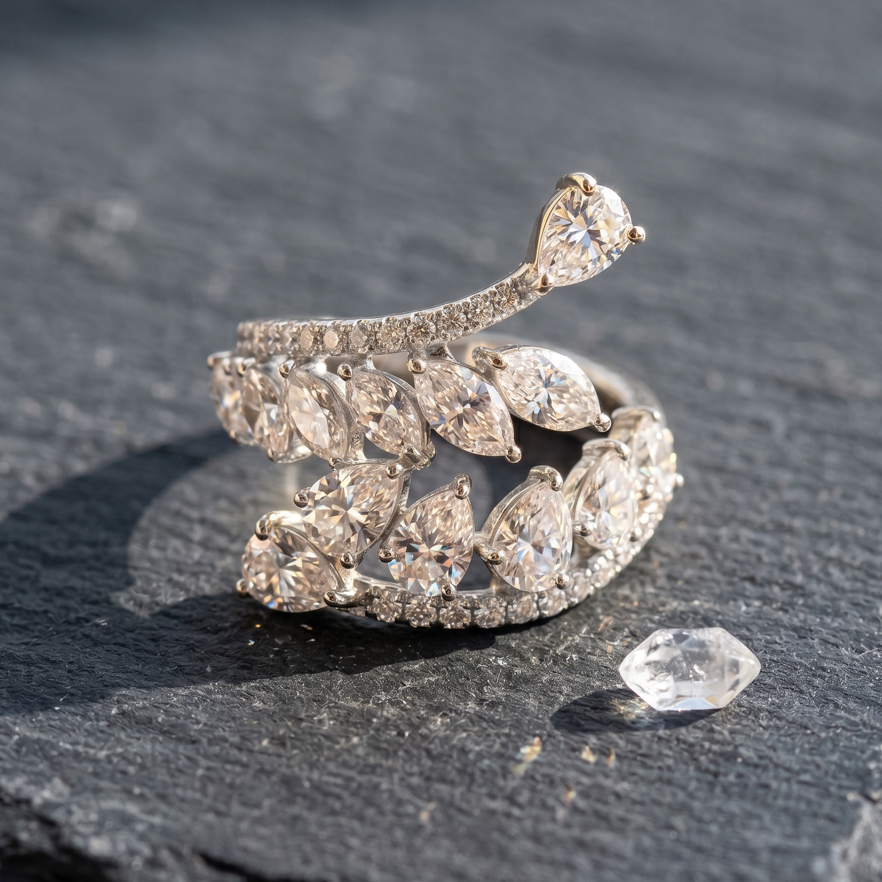 Marquise Vine Ring in 925 Sterling Silver