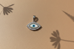 Marquise Evil Eye Watch Charm in 925 Sterling Silver