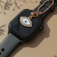 Marquise Evil Eye Watch Charm in 925 Sterling Silver