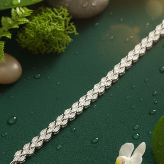 Marquise Cluster Tennis Bracelet – 925 Sterling Silver Statement