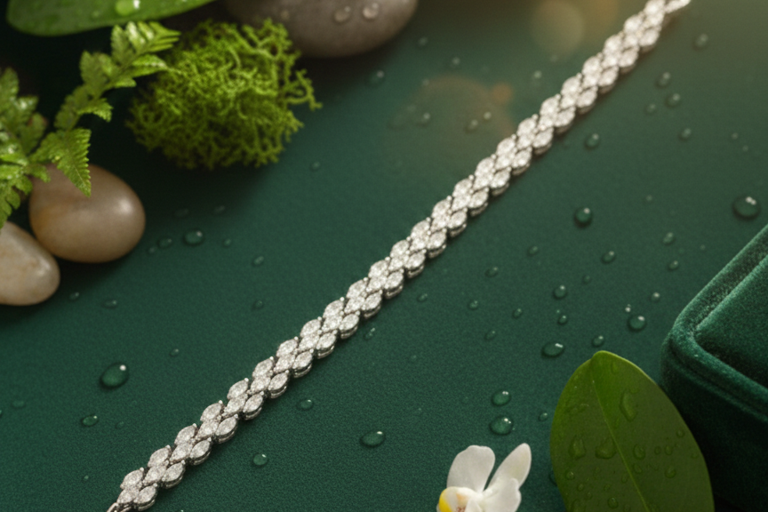 Marquise Cluster Tennis Bracelet – 925 Sterling Silver Statement