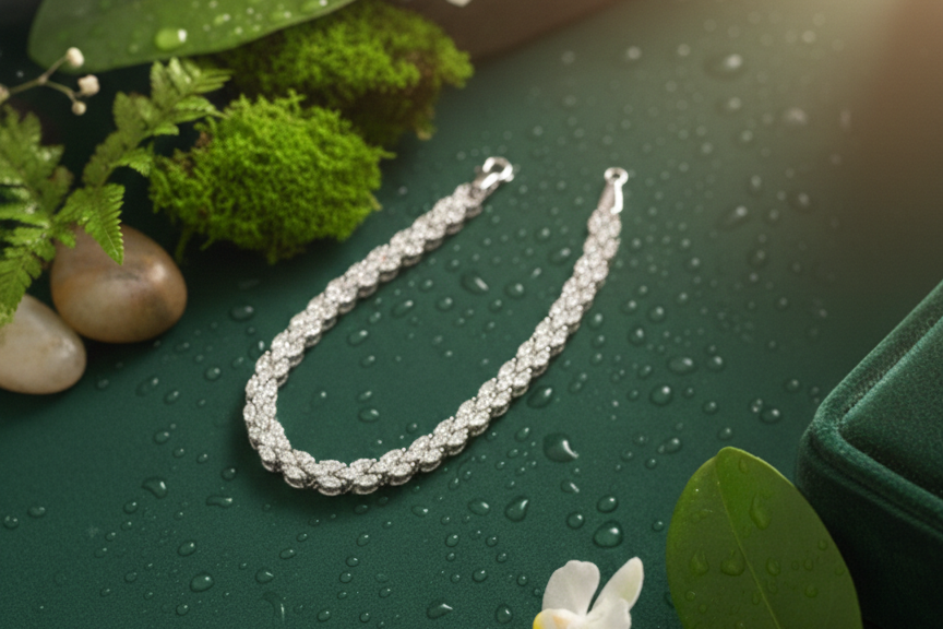 Marquise Cluster Tennis Bracelet – 925 Sterling Silver Statement