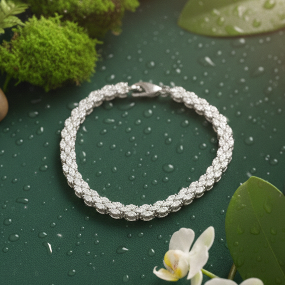 Marquise Cluster Tennis Bracelet – 925 Sterling Silver Statement