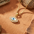 Marquise Evil Eye Pendant Necklace – 925 Sterling Silver