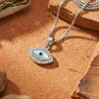 Marquise Evil Eye Pendant Necklace – 925 Sterling Silver