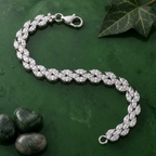 Marquise Cluster Tennis Bracelet – 925 Sterling Silver Statement