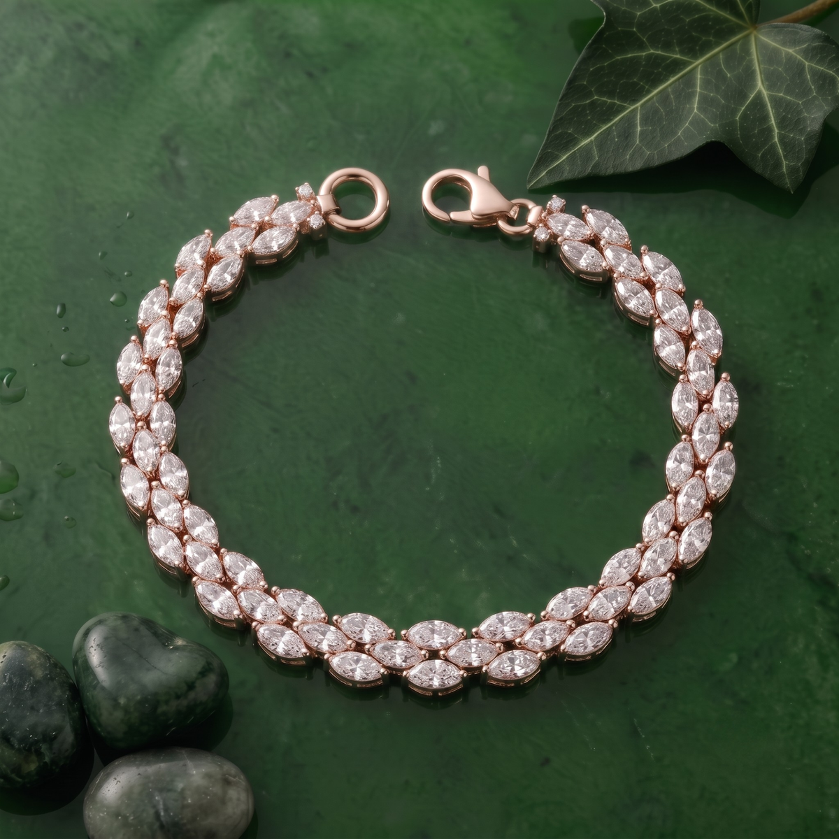 Marquise Cluster Tennis Bracelet – 925 Sterling Silver Statement